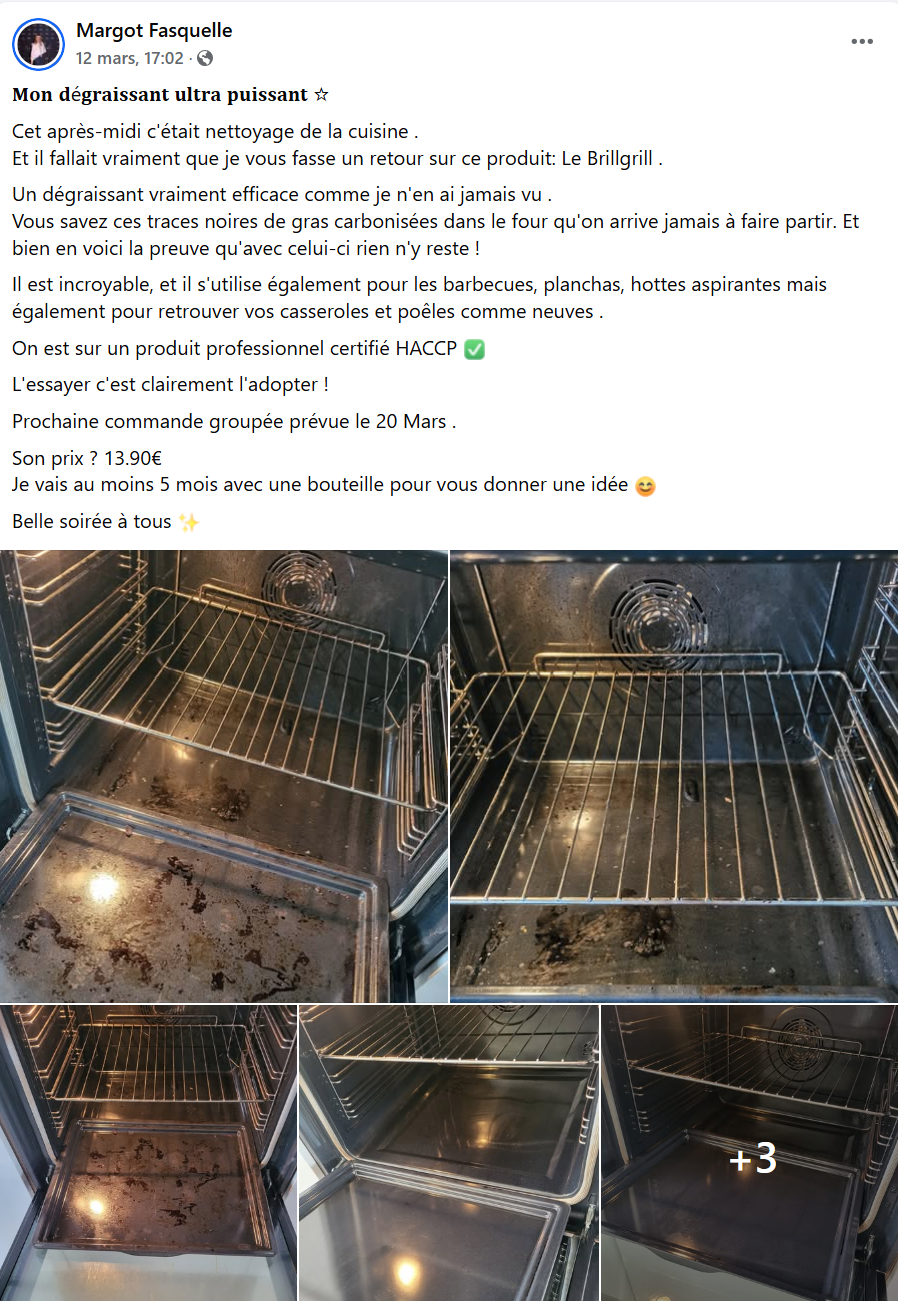 Four avant et après nettoyage